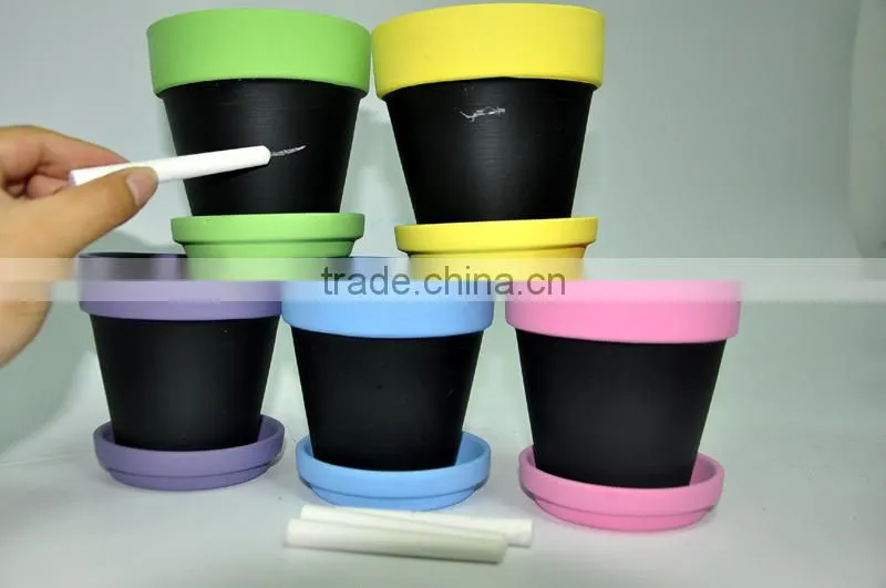 Dia 4'' chalkboard flower pot, paintable flower pot