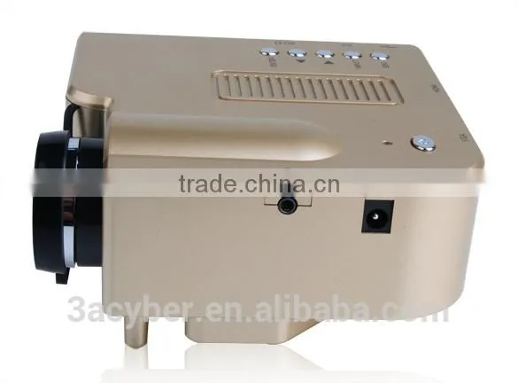 Portable Multimedia Mini LED Projector For Home Theater Computer Displayer Golden US Plug