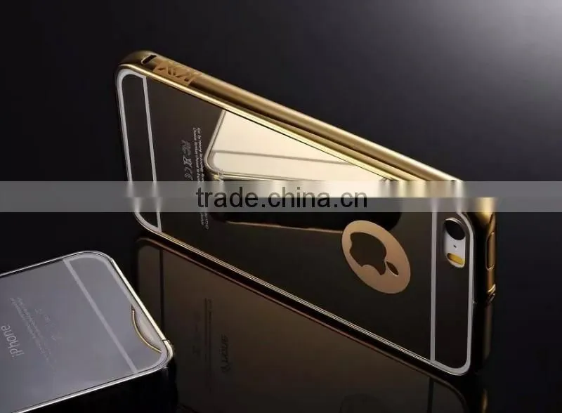 Aluminum metal frame bumper mirrior back Mobile phone cover and accessory for iphone 6 accessory for iphone 6S