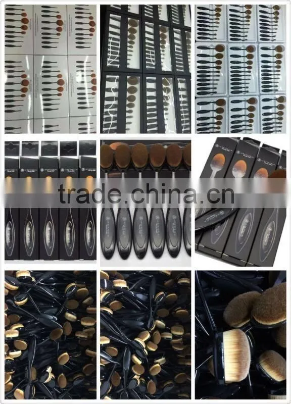 Alibaba No.1 Sales Rose Gold Oval Makeup Brush Set,Toothbrush Makeup Brush