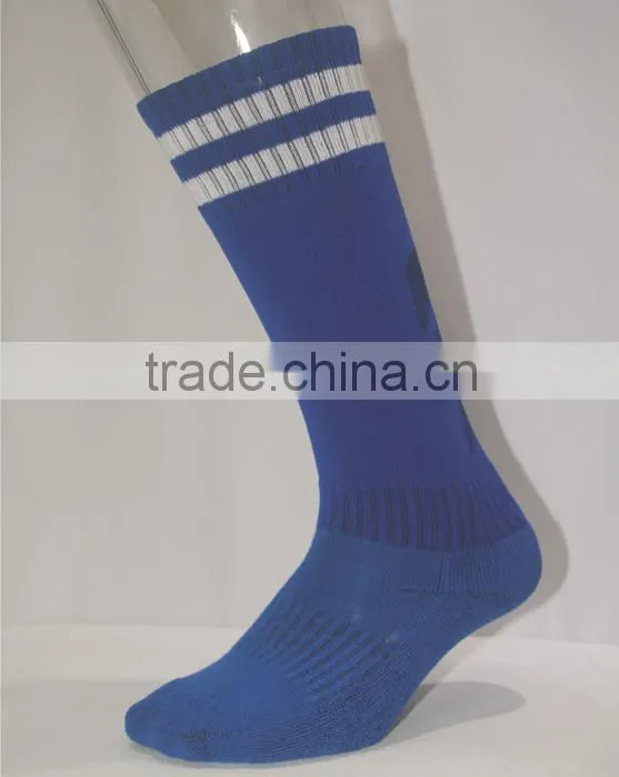 Wholesale price soccer socks,Blank black striped football socks