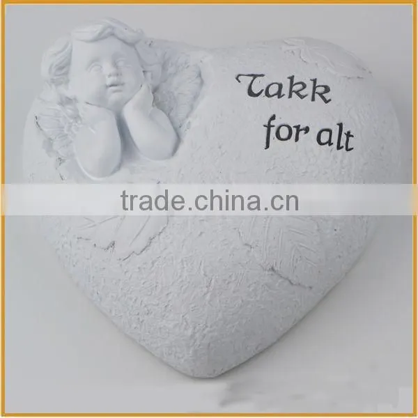 polyresin angel figurines with heart