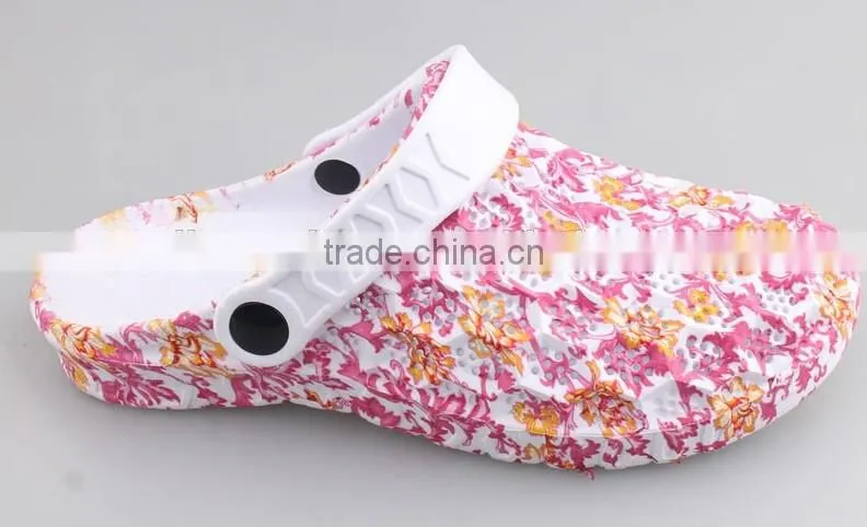2016 JinJiang Factory New Design Water Transfer Printing EVA Clogs Women EVA Garden Shoes