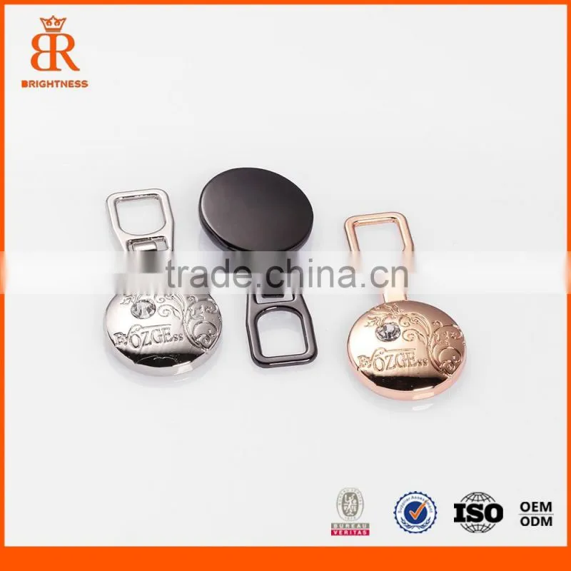 Factory wholesale zinc alloy metal decorative zipper puller zipper slider