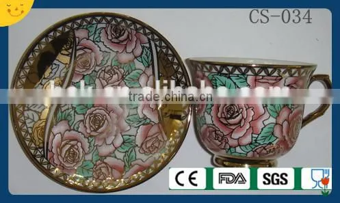 Ceramic bone china cup and saucer