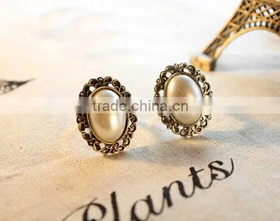 Sweety Girls'Jewelry Fresh Water Pearl Multi Gem Stone Halo Plated Vintage Engagement Ring WholeSale