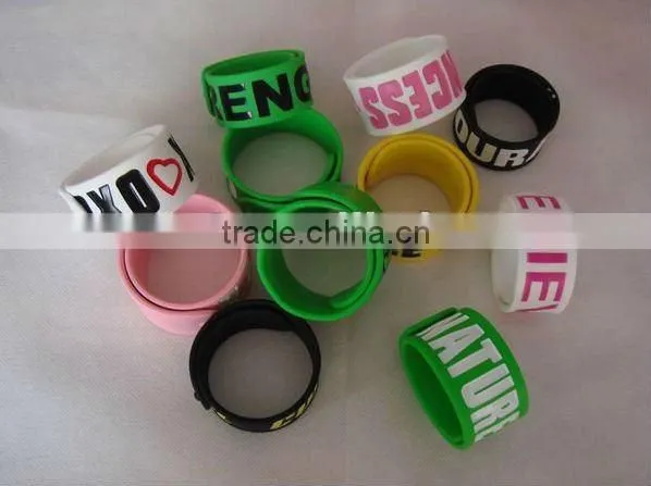 Promotion Kid Slap Band,silicone rubber band ,Slap wristband