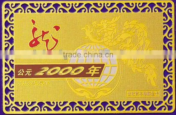 2015 hot stamping laser cut golden/silvery custom cheap copper business name card blank of metal crafts