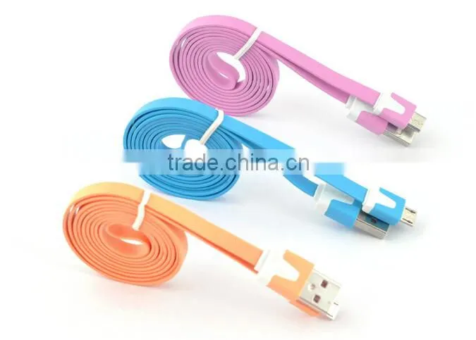 2m V8 usb charging cable flat micro usb cable for android mobile phone