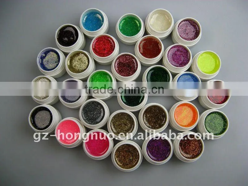 30 Color Glitter Nail Art UV Gel Set-HN725