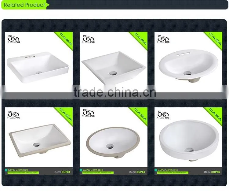 House white single/three faucet hole CUPC ceramic vanity washing basin