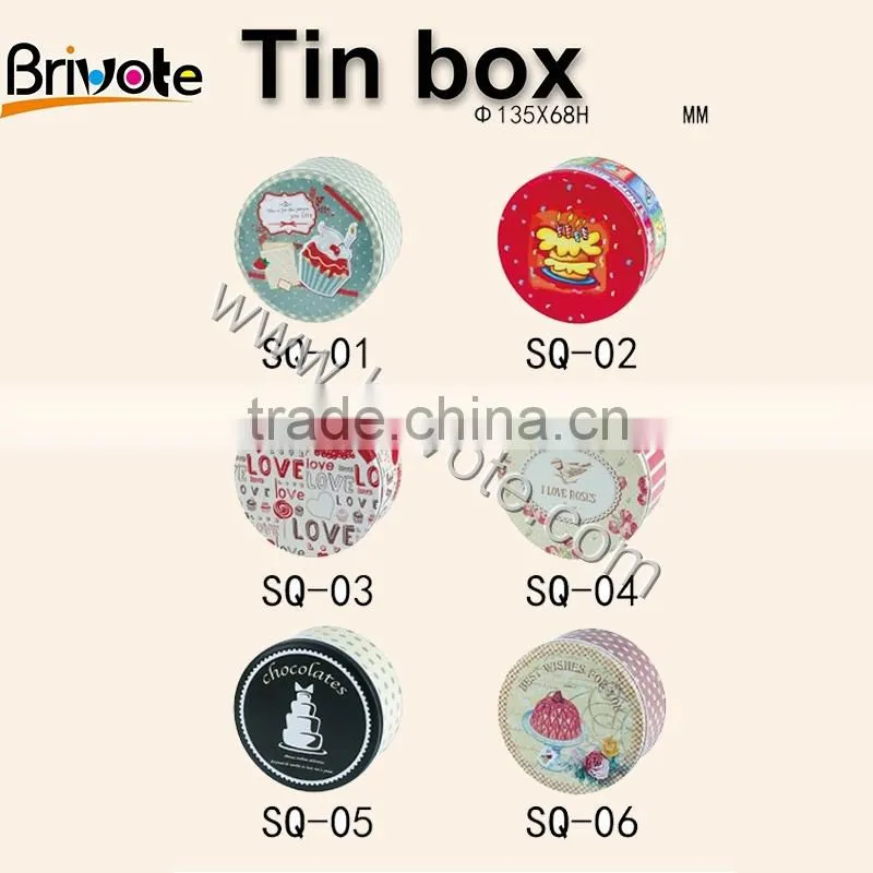 Free shipping wholesale custom cookie box cookie tins metal box cartoon round tin box