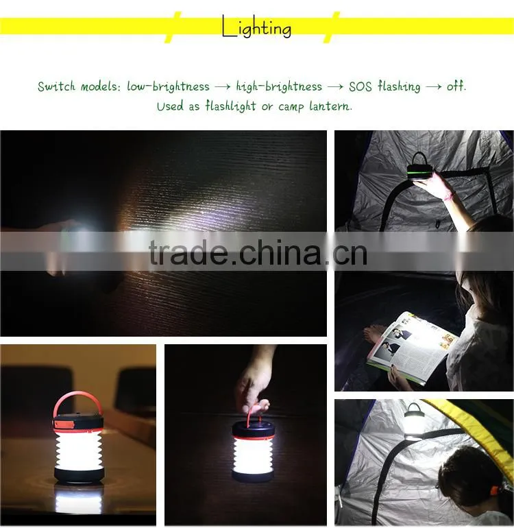 800mAh Rechargeale Led Solar Lantern USB Portable Outdoor Lamp