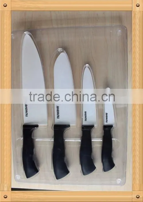 4pcs Ceramic Knife set 3"+5"+6"+8" Santoku Knife Chef Knife