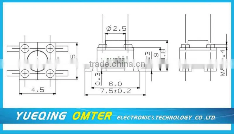 TS4541-0381c 2 pin tact switch