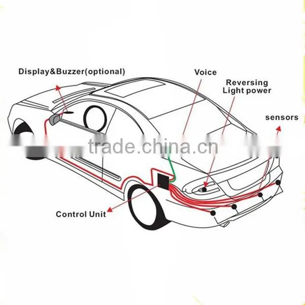 2015 6 sensors car rear parking sensor with LED display