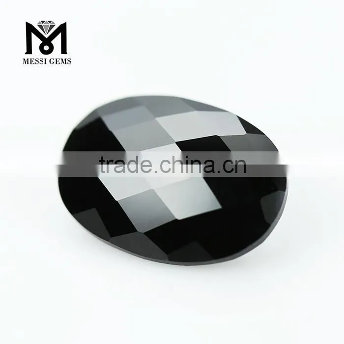 Synthetic 10x14MM Oval Loose Cheap Faceted Black Spinel Gemstone