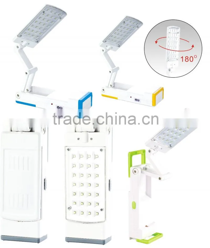 Foldable 28 led light with high power lead acid rechargeable booking light 1988