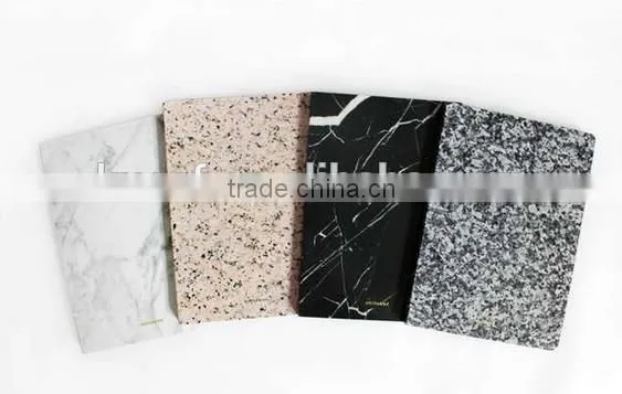 custom paper marble notebooks with gold foil logo