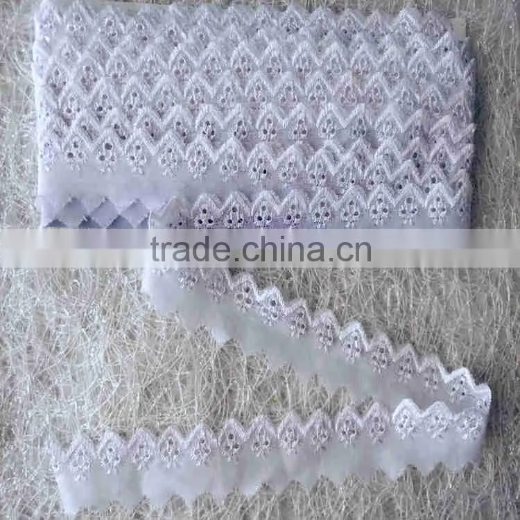 Fashionable white cotton lace trimming T/C 2" trimming lace