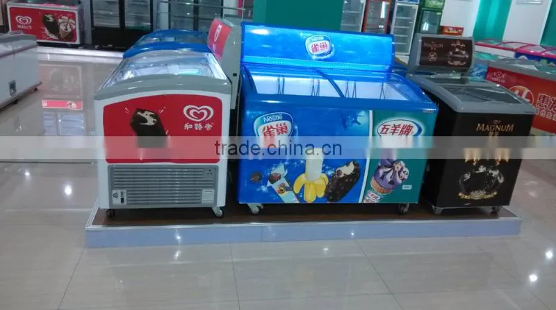 new 158L small ice cream display freezer for supermarket