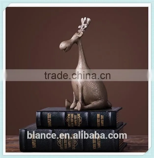 resin cute christmas deer statue christmas gift