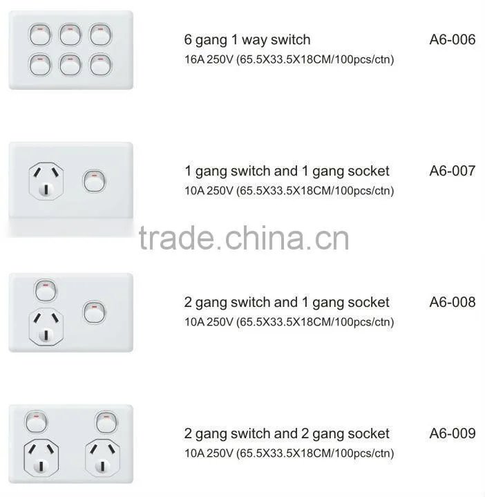 1 gang 1 way Australia Standard Wall Switch
