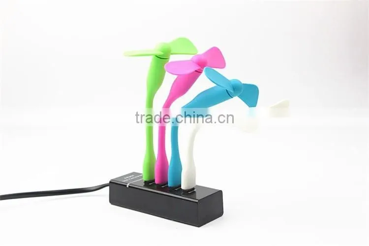 Portable USB Desk Soft Fan Leaves Super Mute Flexible for Laptop Office