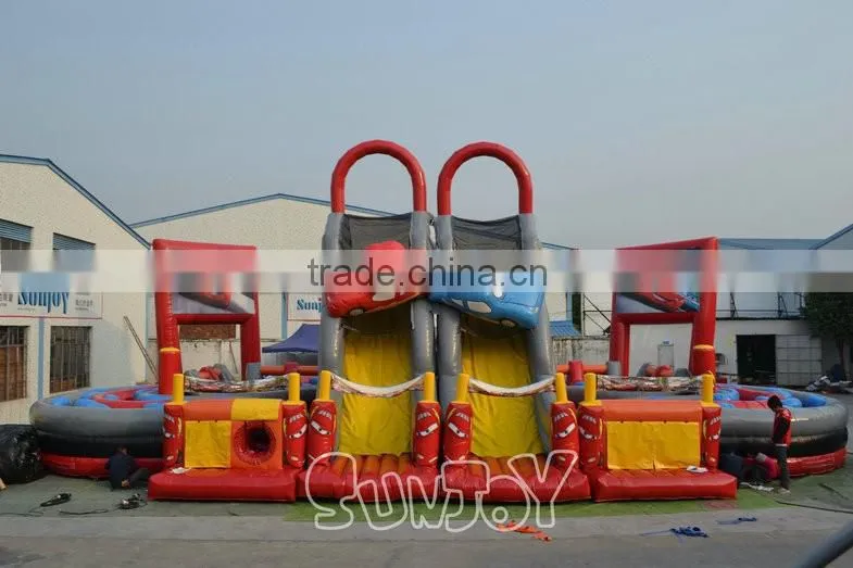 Large Giant Big amusement park joy slide obstacle Combo