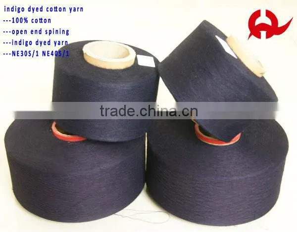 open end/OE indigo dyed cotton yarn for knitting socks NE 40S/1