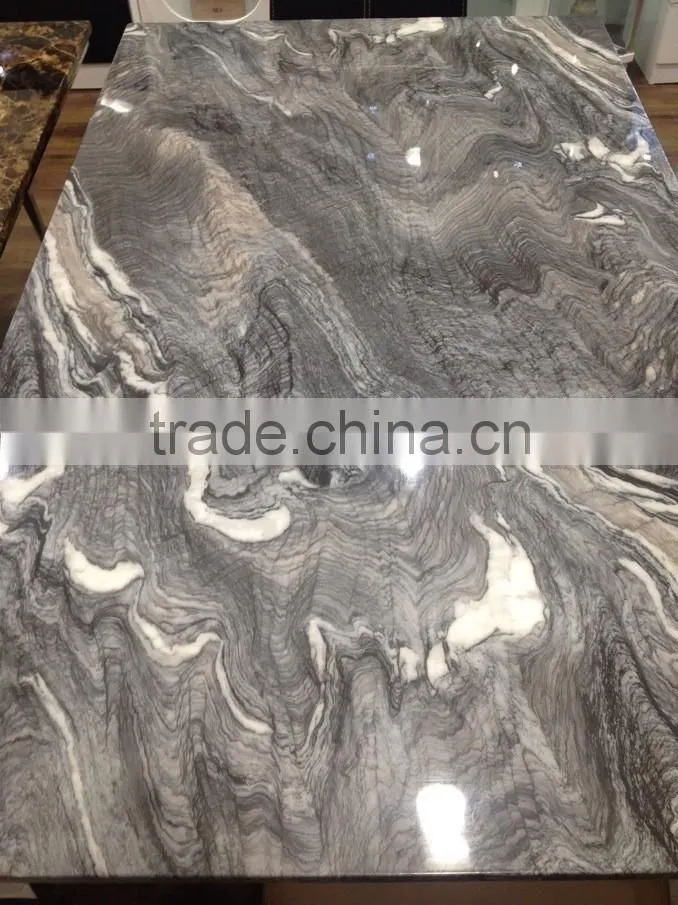 TB durable round marble top dining table with rotating tray
