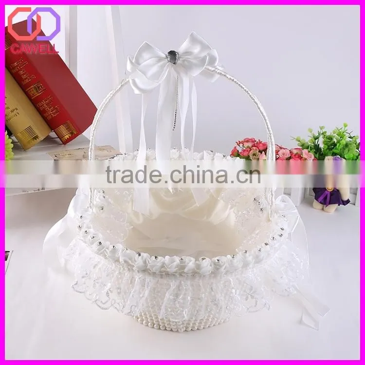 elegant handmade flower basket for wedding