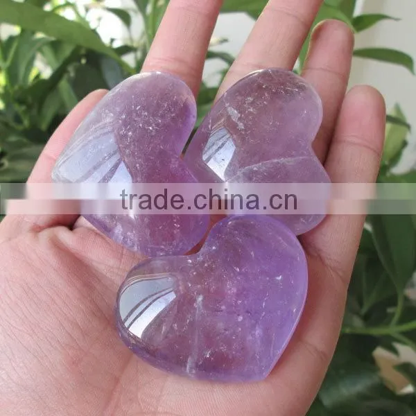 Wholesale Natural Amethyst Quartz Hearts for Wedding Gifts