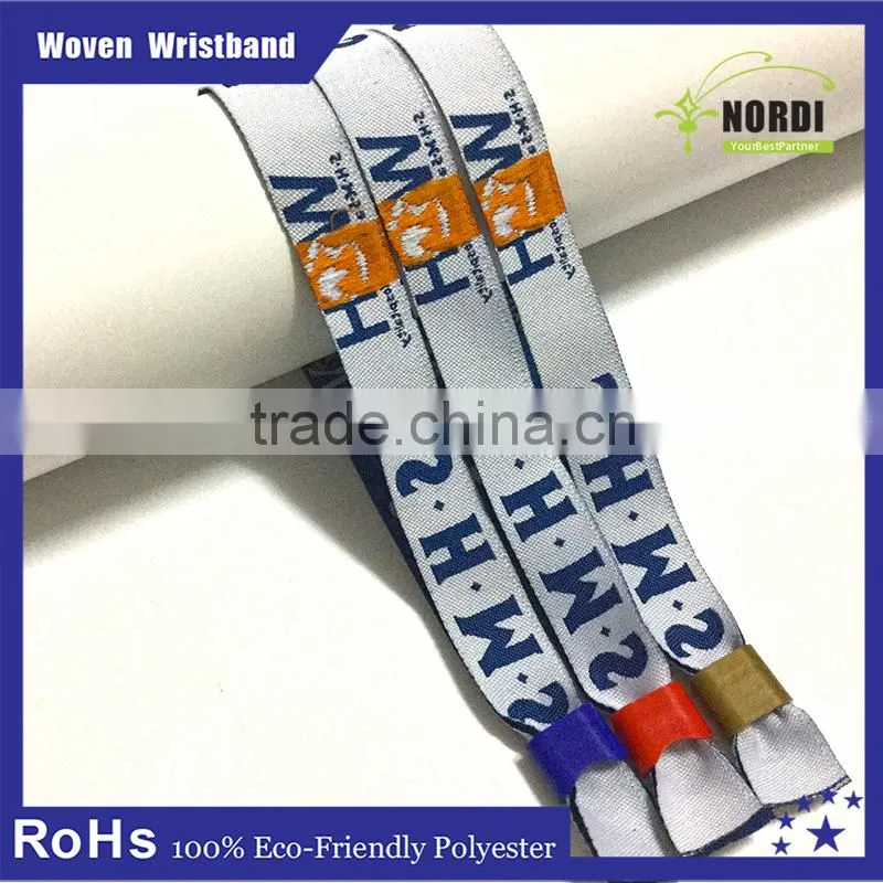 plastic button woven wristband/custom woven bracelet/woven bracelet