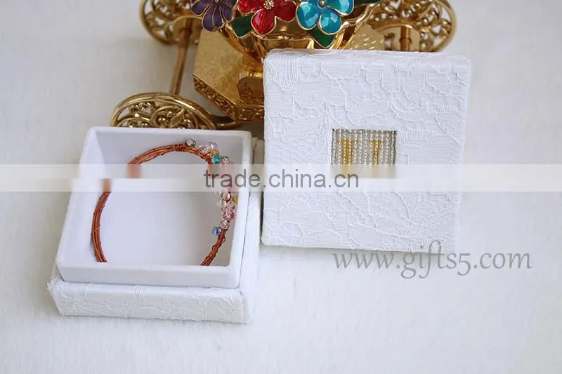 Elegant Wedding jewelry box for sale with beaded name plate of U