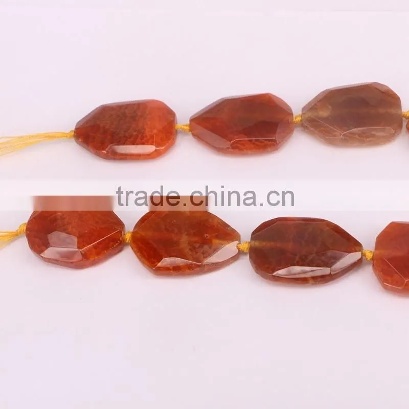 Natural Orange Agate Beads Pendant Tear Drop Agate Charms For Jewelry Necklace Making