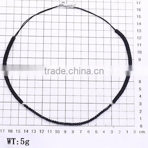 Latest classical style handmade black stone rope braided necklace for christmas gift