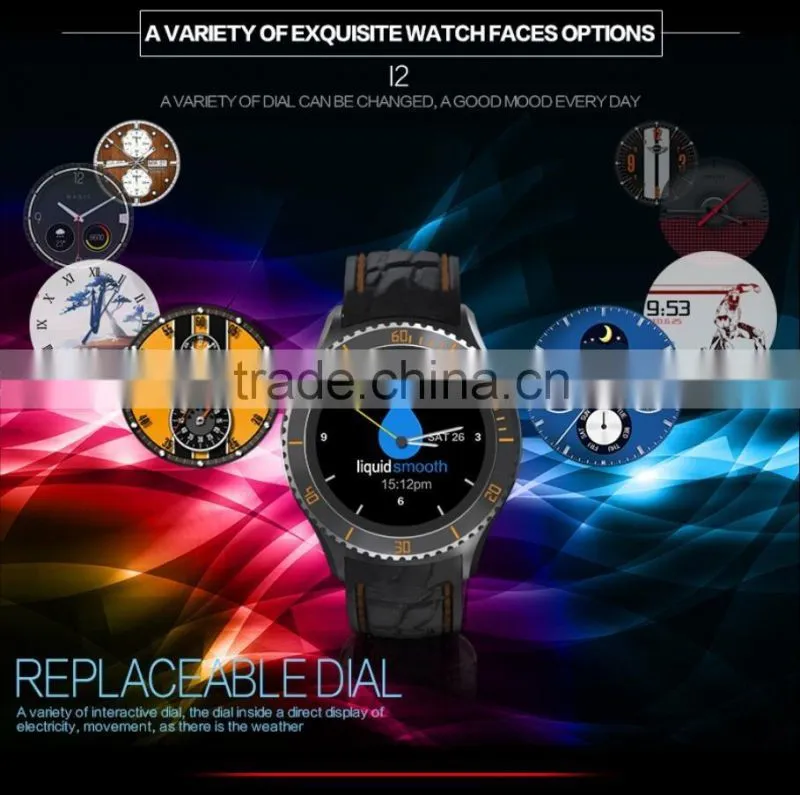 I2 android 5.1 OS MTK6580 Quad core Smart watch 4GB / 512MB Smartwatch With 3G wifi bluetooth GPS Google play store