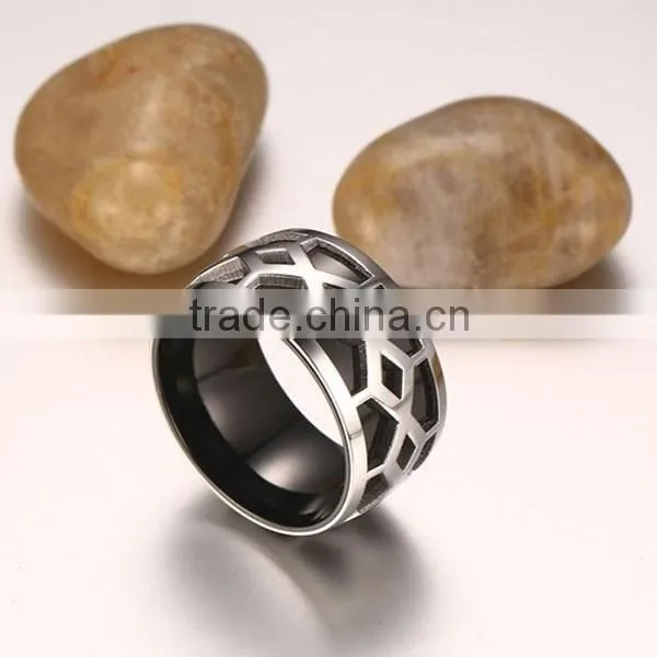 2016 New Design Fashion Black Stainless Steel Men ring