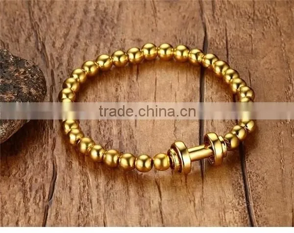 Cheap 2016 stainless steel beads new gold chain design for men