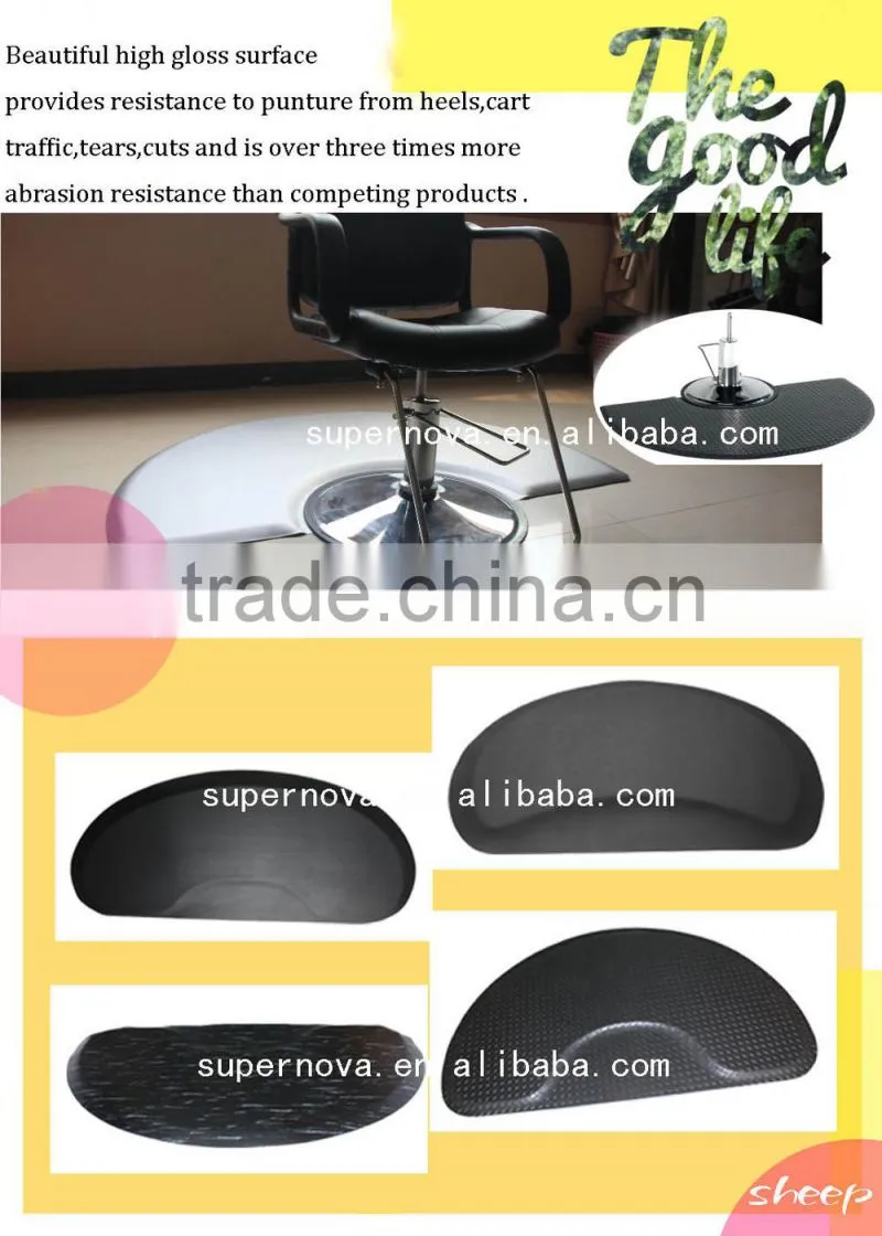 Chair beauty furniture leather anti slip anti fatigue barber salon mat