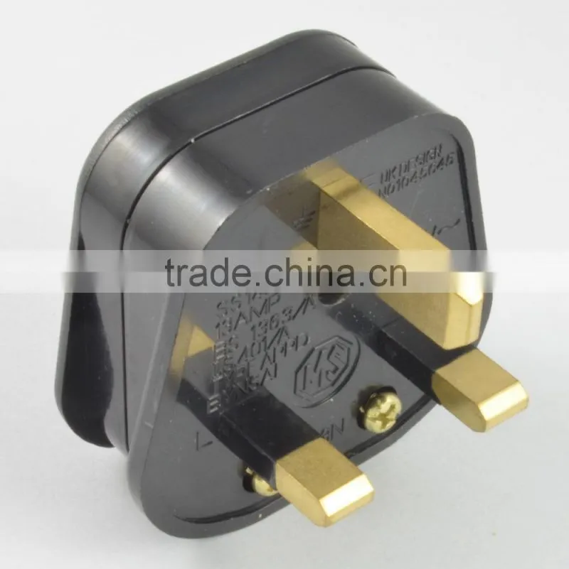 UK 3 Pin AC Power Plug Adaptor Connector