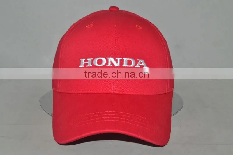 Guangzhou hat factory professional custom 100% cotton white/red promotional baseball cap
