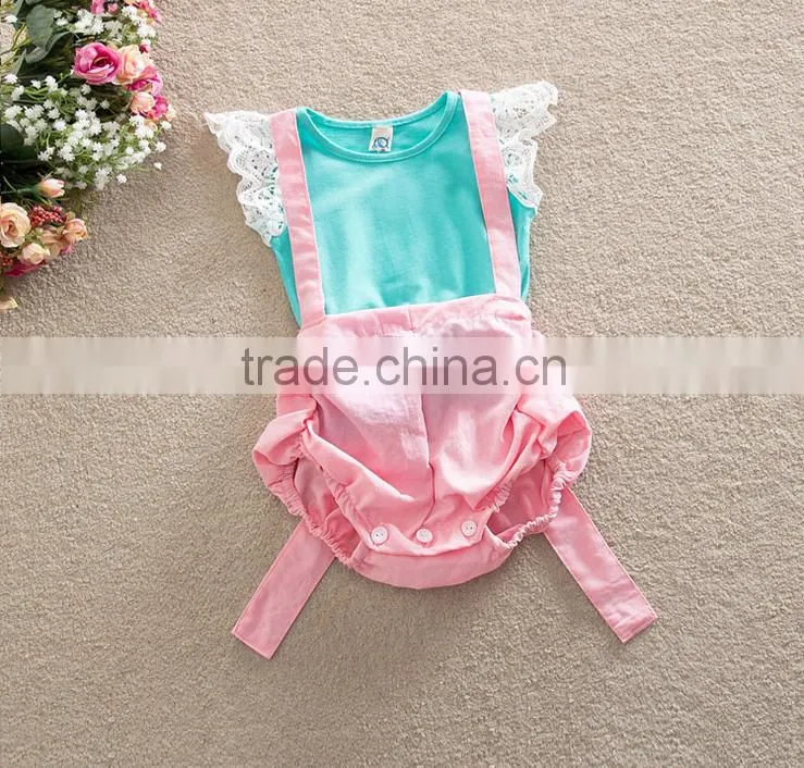 2016 new design hot sale two set promotional words printing baby romper cute baby clothes