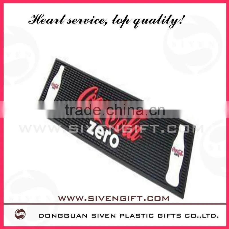 Customied cocacola bran name soft pvc bar mats with high quality