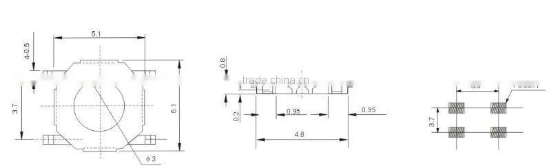 4 pin tact switch TS-1187M,smt/smd tactile switch