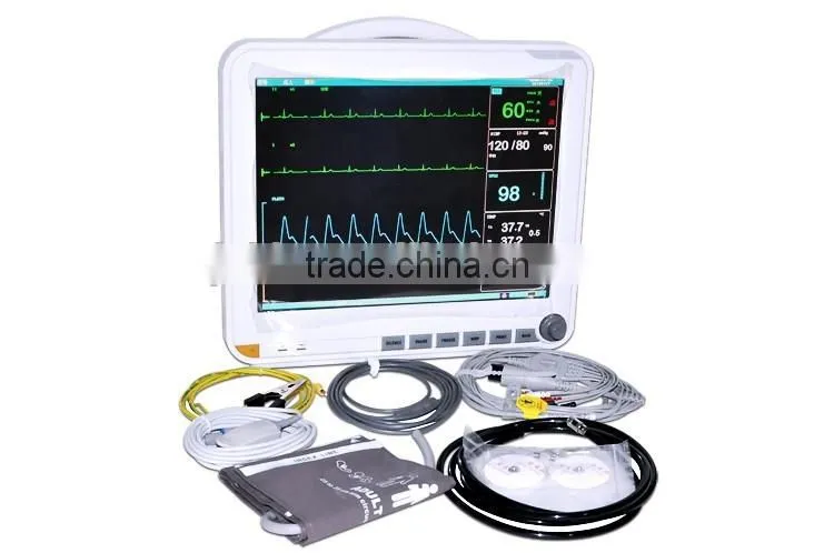 High Quality Cheap Price 15 inch Handheld Portable Multi-Parameter Patient Monitor ECG, NIBP, SPO2, TEMP, RESP, PULSE-Shelly
