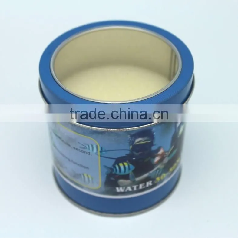 High quality metal tin watch box with sponge inside for watch