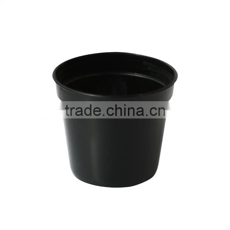 Round colourful plastic flower pot