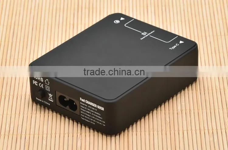 UK US EU plug type-c outlet QC 3.0 fast chaging usb plug charger
